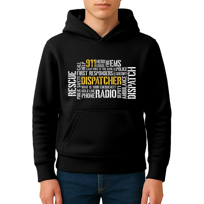 911 Dispatcher Rescue Dispatch EMS Police First Responder Kids Hoodie