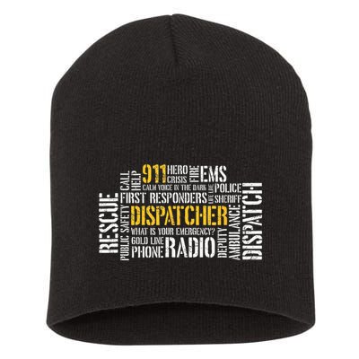 911 Dispatcher Rescue Dispatch EMS Police First Responder Short Acrylic Beanie