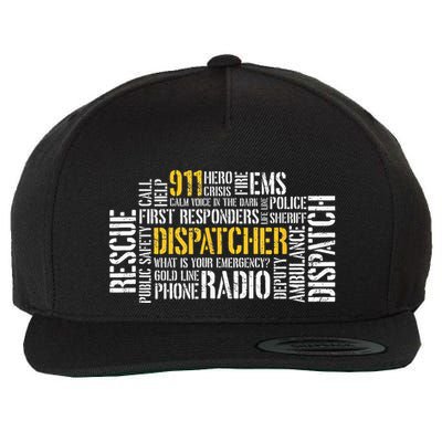 911 Dispatcher Rescue Dispatch EMS Police First Responder Wool Snapback Cap