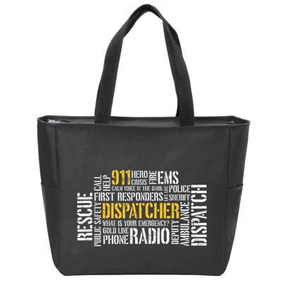 911 Dispatcher Rescue Dispatch EMS Police First Responder Zip Tote Bag