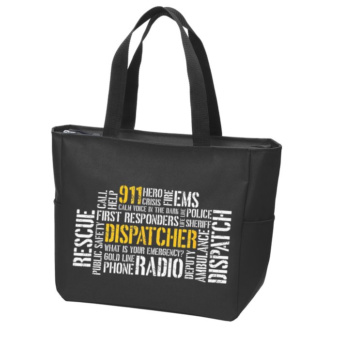 911 Dispatcher Rescue Dispatch EMS Police First Responder Zip Tote Bag