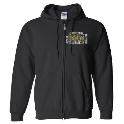 911 Dispatcher Rescue Dispatch EMS Police First Responder Full Zip Hoodie