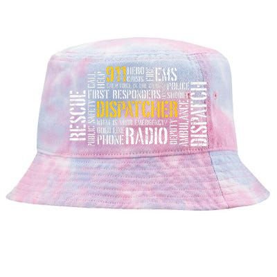 911 Dispatcher Rescue Dispatch EMS Police First Responder Tie-Dyed Bucket Hat