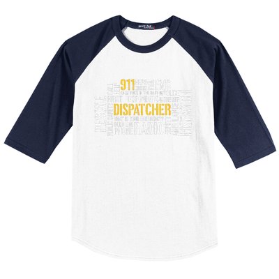 911 Dispatcher Rescue Dispatch EMS Police First Responder Baseball Sleeve Shirt