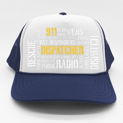 911 Dispatcher Rescue Dispatch EMS Police First Responder Trucker Hat