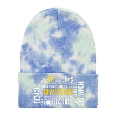 911 Dispatcher Rescue Dispatch EMS Police First Responder Tie Dye 12in Knit Beanie