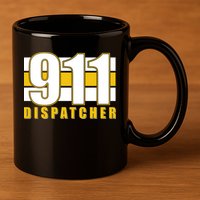 911 Dispatcher Thin Gold Line 11oz C Handle Ceramic Mug