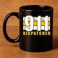 911 Dispatcher Thin Gold Line 11oz C Handle Ceramic Mug