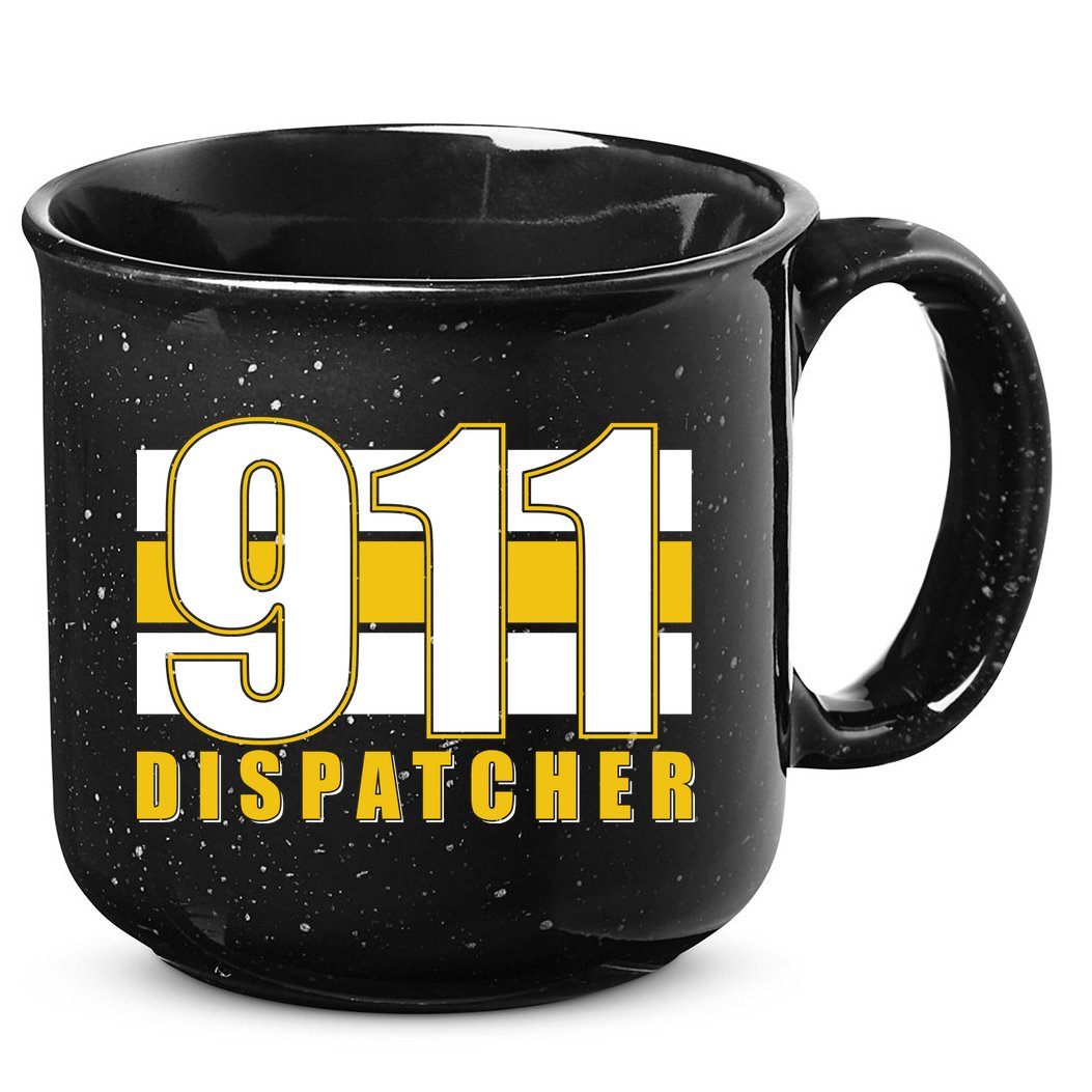 911 Dispatcher Thin Gold Line 15oz Campfire Ceramic Mug