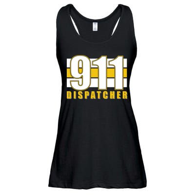 911 Dispatcher Thin Gold Line Ladies Essential Flowy Tank