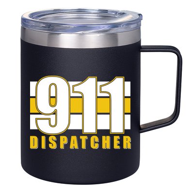 911 Dispatcher Thin Gold Line 12oz Stainless Steel Coffee Mug