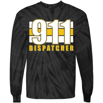 911 Dispatcher Thin Gold Line Tie-Dye Long Sleeve Shirt