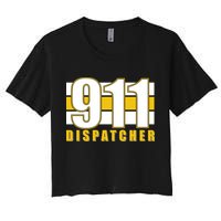 911 Dispatcher Thin Gold Line Women's Crop Top Tee