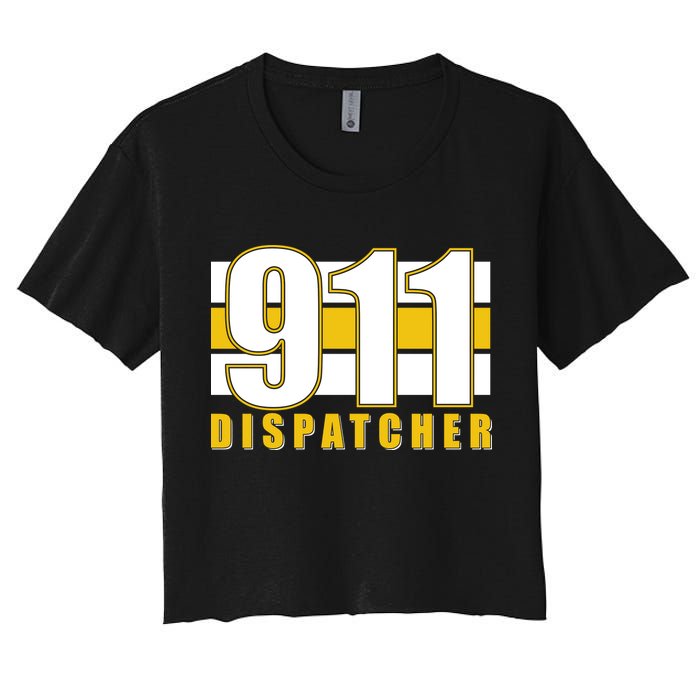 911 Dispatcher Thin Gold Line Women's Crop Top Tee