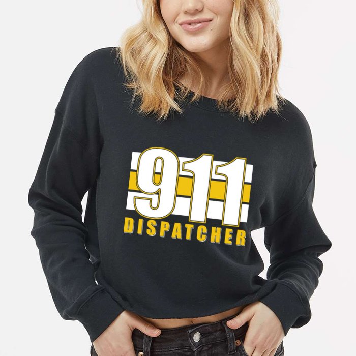 911 Dispatcher Thin Gold Line Cropped Pullover Crew