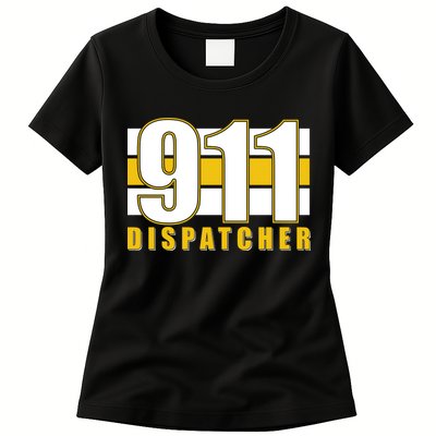 911 Dispatcher Thin Gold Line Womens T-Shirt