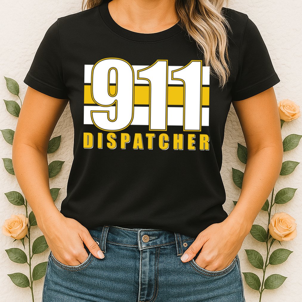 911 Dispatcher Thin Gold Line Womens T-Shirt