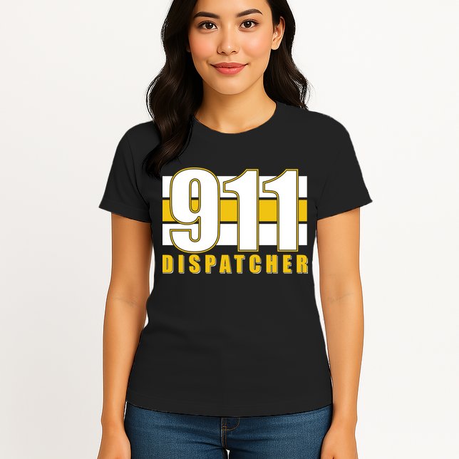 911 Dispatcher Thin Gold Line Womens T-Shirt