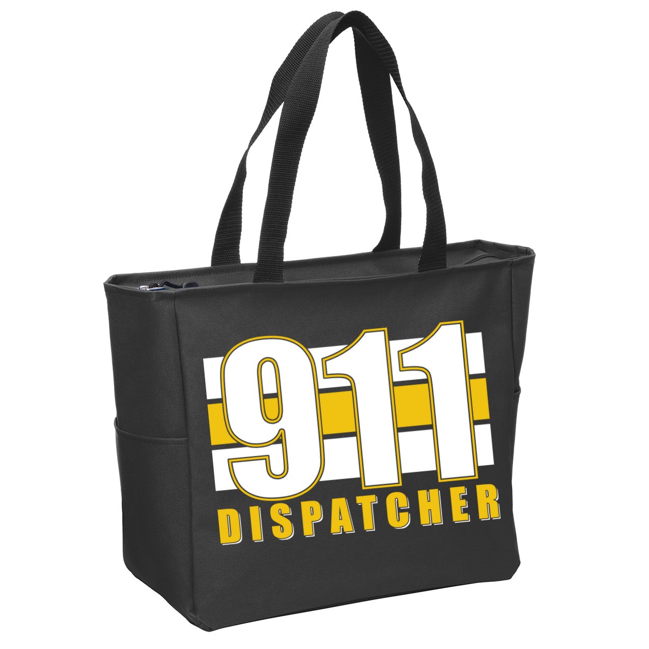 911 Dispatcher Thin Gold Line Zip Tote Bag