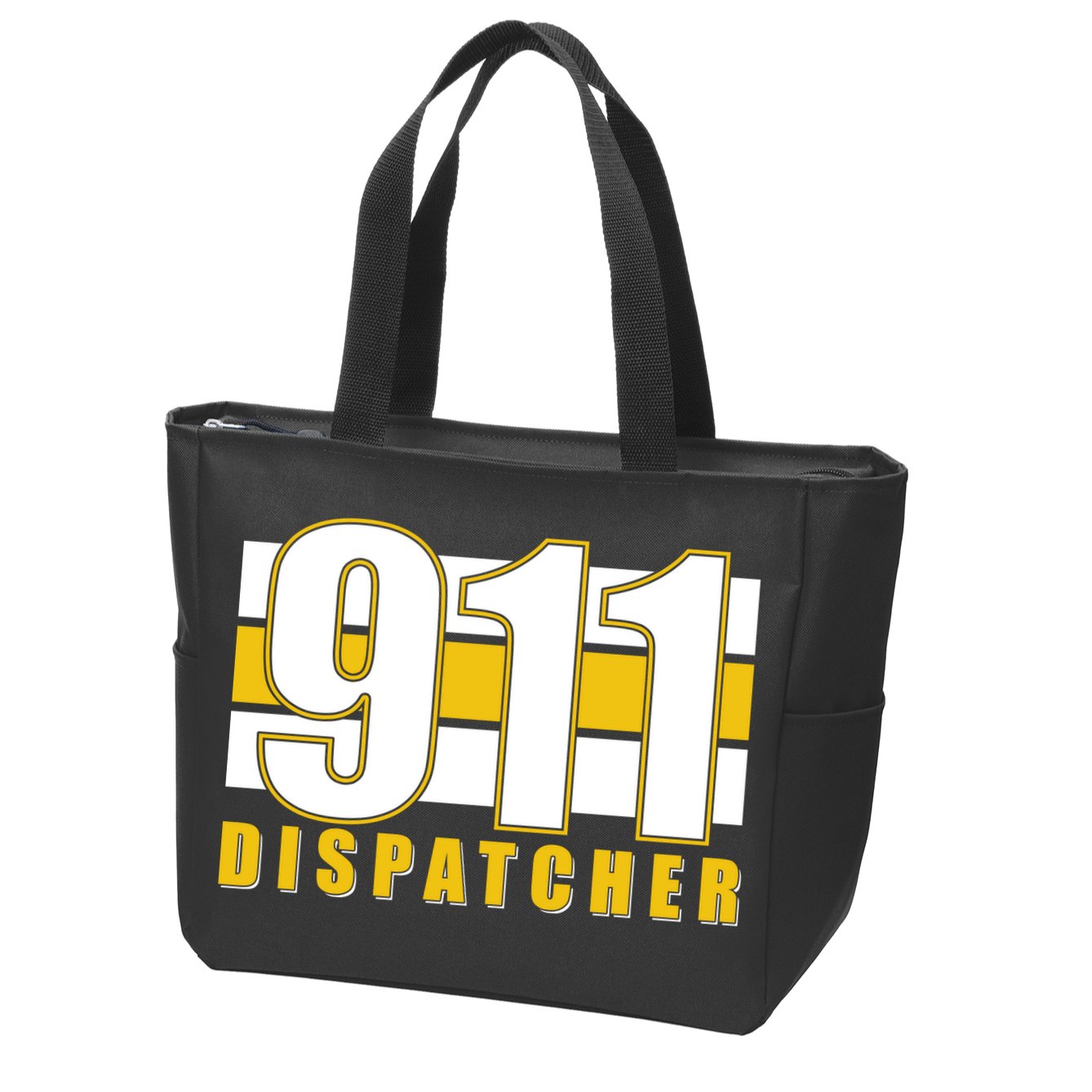 911 Dispatcher Thin Gold Line Zip Tote Bag