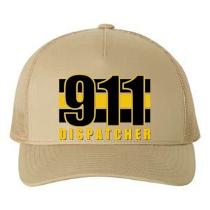 911 Dispatcher Thin Gold Line Yupoong Adult 5-Panel Trucker Hat