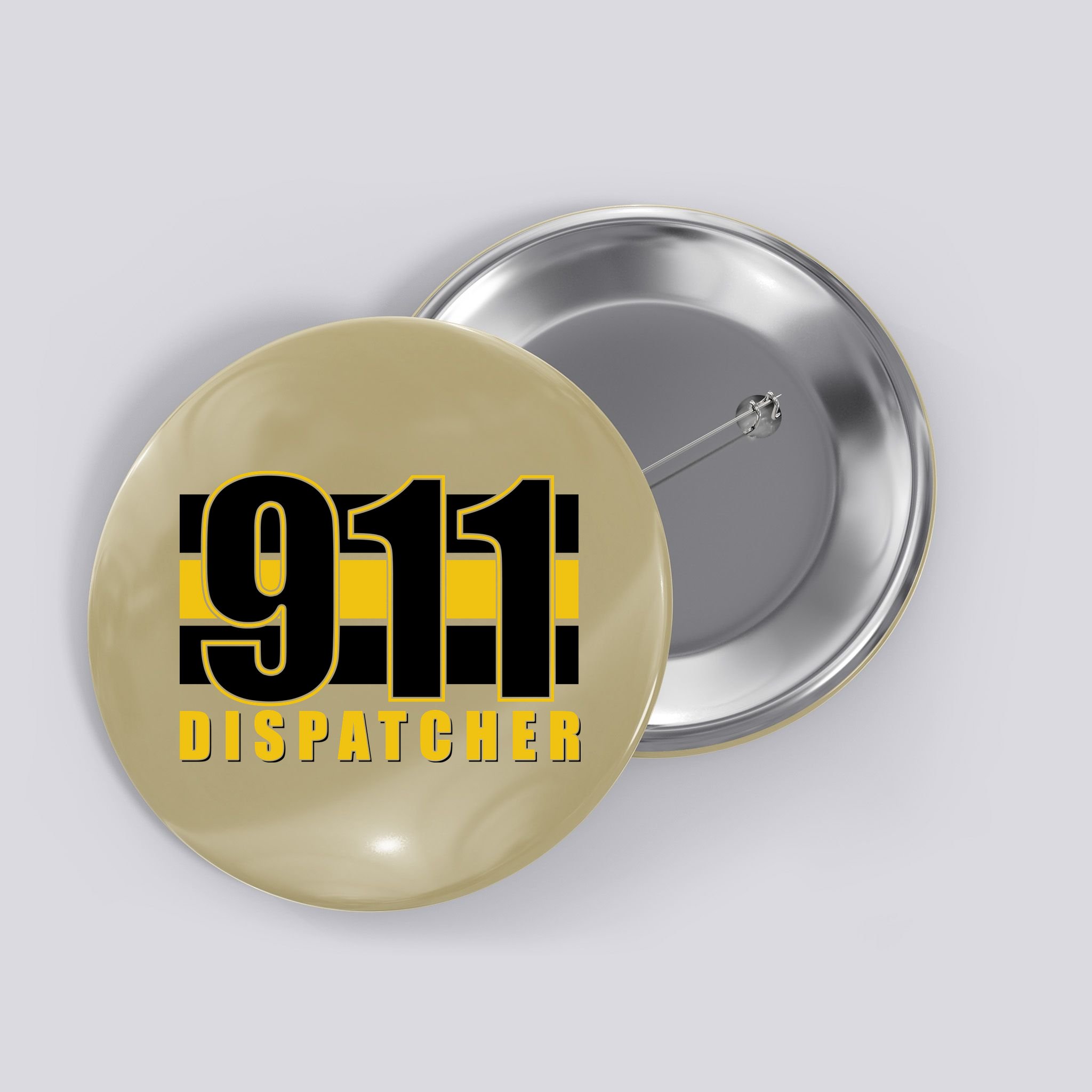 911 Dispatcher Thin Gold Line Button
