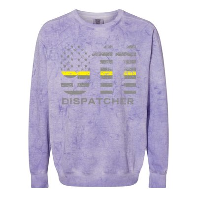 911 Dispatcher Thin Yellow Line Flag Hoodie Colorblast Crewneck Sweatshirt