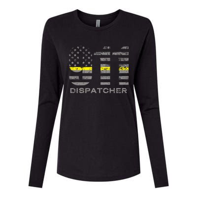 911 Dispatcher Thin Yellow Line Flag Hoodie Womens Cotton Relaxed Long Sleeve T-Shirt