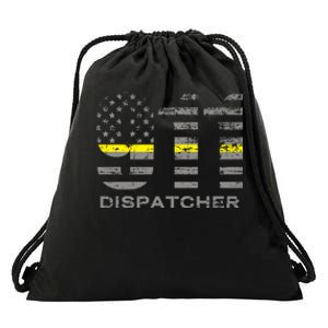 911 Dispatcher Thin Yellow Line Flag Hoodie Drawstring Bag