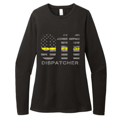 911 Dispatcher Thin Yellow Line Flag Hoodie Womens CVC Long Sleeve Shirt