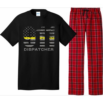 911 Dispatcher Thin Yellow Line Flag Hoodie Pajama Set