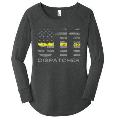 911 Dispatcher Thin Yellow Line Flag Hoodie Women's Perfect Tri Tunic Long Sleeve Shirt