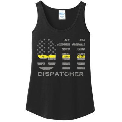 911 Dispatcher Thin Yellow Line Flag Hoodie Ladies Essential Tank