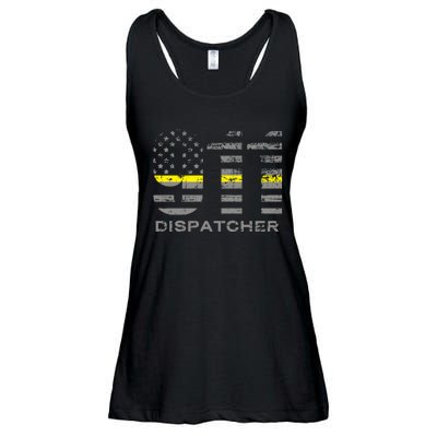 911 Dispatcher Thin Yellow Line Flag Hoodie Ladies Essential Flowy Tank