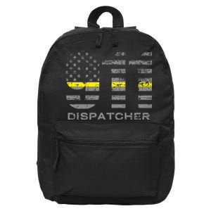 911 Dispatcher Thin Yellow Line Flag Hoodie 16 in Basic Backpack