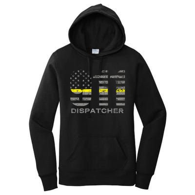 911 Dispatcher Thin Yellow Line Flag Hoodie Women's Pullover Hoodie