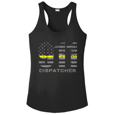 911 Dispatcher Thin Yellow Line Flag Hoodie Ladies PosiCharge Competitor Racerback Tank