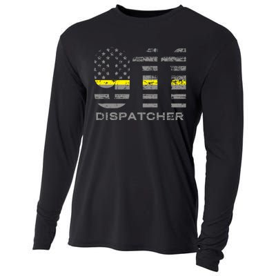 911 Dispatcher Thin Yellow Line Flag Hoodie Cooling Performance Long Sleeve Crew