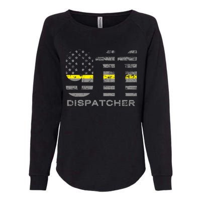 911 Dispatcher Thin Yellow Line Flag Hoodie Womens California Wash Sweatshirt