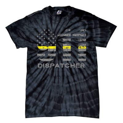 911 Dispatcher Thin Yellow Line Flag Hoodie Tie-Dye T-Shirt