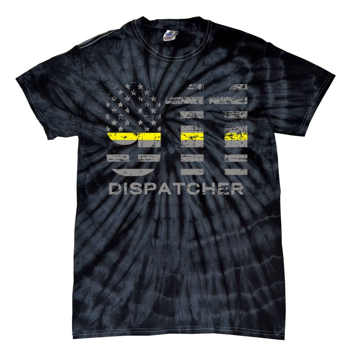 911 Dispatcher Thin Yellow Line Flag Hoodie Tie-Dye T-Shirt