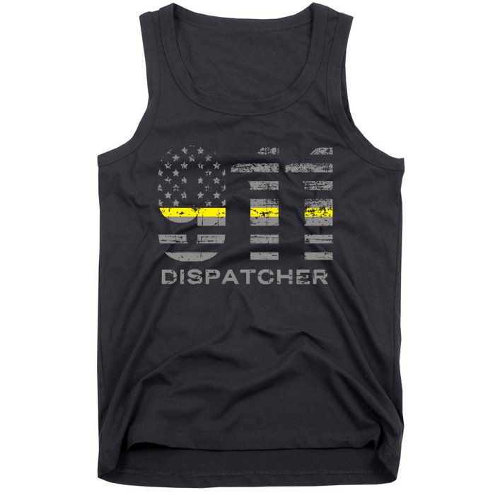 911 Dispatcher Thin Yellow Line Flag Hoodie Tank Top