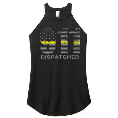 911 Dispatcher Thin Yellow Line Flag Hoodie Women's Perfect Tri Rocker Tank