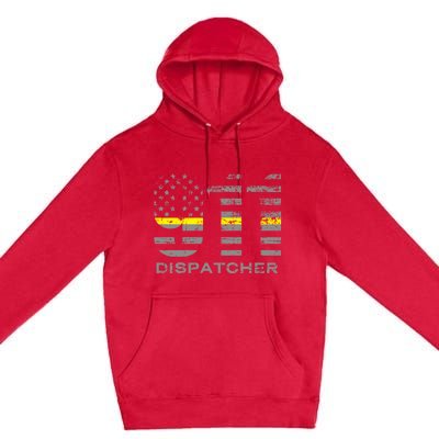 911 Dispatcher Thin Yellow Line Flag Hoodie Premium Pullover Hoodie