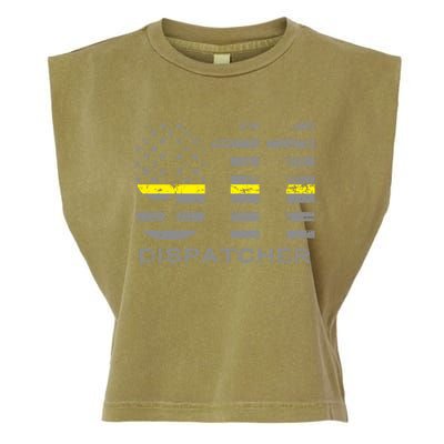 911 Dispatcher Thin Yellow Line Flag Hoodie Garment-Dyed Women's Muscle Tee