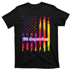 911 Dispatcher US Flag Emergency Dispatcher T-Shirt