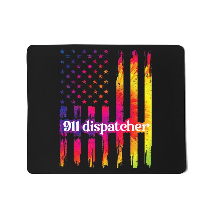 911 Dispatcher US Flag Emergency Dispatcher Mousepad