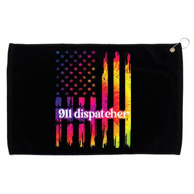 911 Dispatcher US Flag Emergency Dispatcher Grommeted Golf Towel