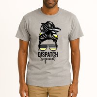 911 Dispatcher Week Dispatch Squad American Flag Messy Bun Tall T-Shirt