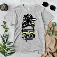 911 Dispatcher Week Dispatch Squad American Flag Messy Bun Premium T-Shirt